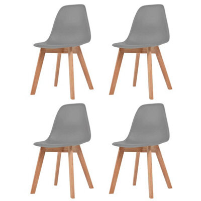 Vidaxl Dining Chairs 4 Pcs Grey Plastic Dining Chairs - image 1