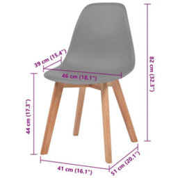 Vidaxl Dining Chairs 4 Pcs Grey Plastic Dining Chairs - thumbnail 6