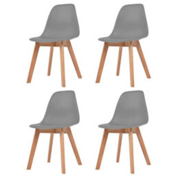 Vidaxl Dining Chairs 4 Pcs Grey Plastic Dining Chairs