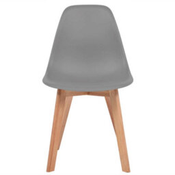Vidaxl Dining Chairs 4 Pcs Grey Plastic Dining Chairs - thumbnail 2