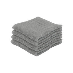 Nicola Spring Cotton Wash Cloths - 30Cm X 30Cm - Grey - Pack Of 4 - thumbnail 1