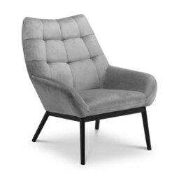 Oakham Premium Stylish Lucerne Velvet Chair In Grey - thumbnail 1