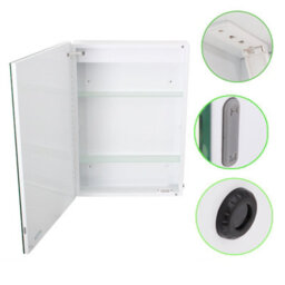 Living And Home Sensor Wall Bathroom Mirror Cabinet Led Lighting With Shaver Socket And Clock 500 X 700 mm - thumbnail 5