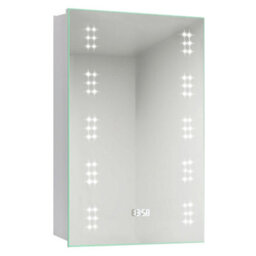 Living And Home Sensor Wall Bathroom Mirror Cabinet Led Lighting With Shaver Socket And Clock 500 X 700 mm - thumbnail 4