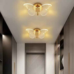 Butterfly Led Wall Light 25X19Cm Modern Acrylic Metal Tricolour Bedside Wall Light