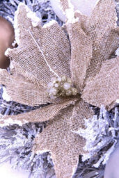 Christmas Tree World 50Cm Decorated Silver Mixed Pine Wreath With Rose Gold Poinsettia - thumbnail 7