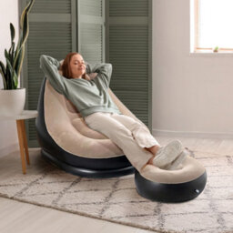 Ungh Inflatable Lazy Sofa Chair - Foldable Lounge With Armrests & Built-in Air Pump