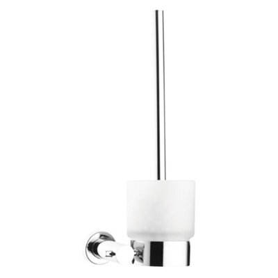 Vitra Ilia Bathroom Wall Mounted Toilet Brush Holder 365mm Brass Chrome - image 1
