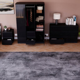 Lassic Vida Designs Glinton 3 Piece Black Fsc Bedroom Set - (6 Drawer Chest, 3 Door Wardrobe, 2 Drawer Bedside Chest) - thumbnail 3