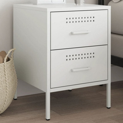 Berkfield Bedside Cabinet White 36X39X50.5 Cm Steel - image 1