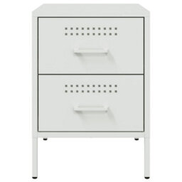 Berkfield Bedside Cabinet White 36X39X50.5 Cm Steel - thumbnail 6