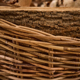 Dibor Traditional Style Wicker Boat Large Fireplace Log Storage Basket - thumbnail 5