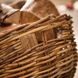 Dibor Traditional Style Wicker Boat Large Fireplace Log Storage Basket - thumbnail 4