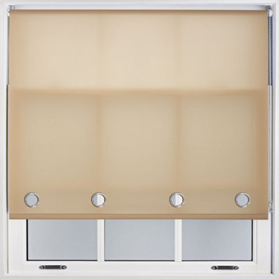 Made To Measure Daylight Roller Blind With Big Round Eyelets - (W)90Cm X (L)165Cm Cappuccino By Furnished - image 1