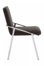 Orsina Black Dining Chair, Fabric Upholstered Armchair For Living Room, Loung Chair With Angled Arms And Steel Legs - thumbnail 4