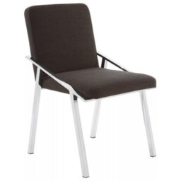 Orsina Black Dining Chair, Fabric Upholstered Armchair For Living Room, Loung Chair With Angled Arms And Steel Legs - thumbnail 3