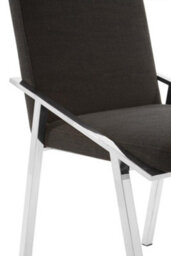 Orsina Black Dining Chair, Fabric Upholstered Armchair For Living Room, Loung Chair With Angled Arms And Steel Legs - thumbnail 8