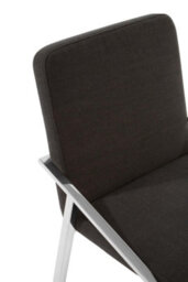 Orsina Black Dining Chair, Fabric Upholstered Armchair For Living Room, Loung Chair With Angled Arms And Steel Legs - thumbnail 9