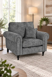 Loft Home Harlow Silver Grey Fabric Armchair - thumbnail 1