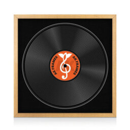 "16X16"" Oak Sleek Vinyl Record Frame With Black Mount For 12 Inch Lp Disc - Ak Frames" - thumbnail 1