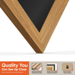 "16X16"" Oak Sleek Vinyl Record Frame With Black Mount For 12 Inch Lp Disc - Ak Frames" - thumbnail 3