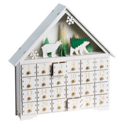 Beliani Christmas Decoration Led Mjosa Advent Calendar 33 Cm White - thumbnail 4