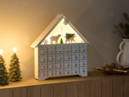 Beliani Christmas Decoration Led Mjosa Advent Calendar 33 Cm White - thumbnail 2