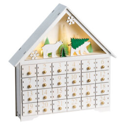 Beliani Christmas Decoration Led Mjosa Advent Calendar 33 Cm White - thumbnail 1