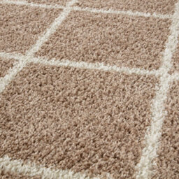The Rugs Moroccan Shaggy Rugs And Runners Soft Fluffy Diamond Design High Pile Beige And Ivory Living Room Kitchen Hallway 520 - thumbnail 2