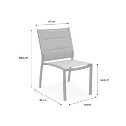 Sweeek - Pair Of Stackable Aluminium Garden Chairs Chicago White 47X57X89.5 Cm - thumbnail 8