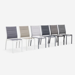 Sweeek - Pair Of Stackable Aluminium Garden Chairs Chicago White 47X57X89.5 Cm - thumbnail 4