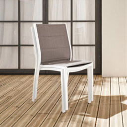 Sweeek - Pair Of Stackable Aluminium Garden Chairs Chicago White 47X57X89.5 Cm - thumbnail 7