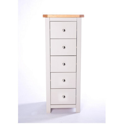 Cabinet Bits Argenta 5 Drawer Narrow Chest Of Drawers Chrome Knob - image 1