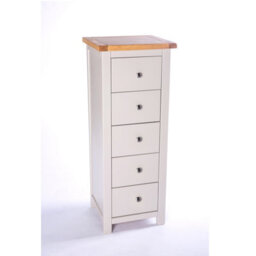 Cabinet Bits Argenta 5 Drawer Narrow Chest Of Drawers Chrome Knob - thumbnail 3