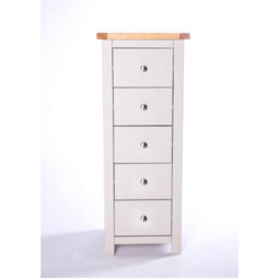 Cabinet Bits Argenta 5 Drawer Narrow Chest Of Drawers Chrome Knob - thumbnail 1