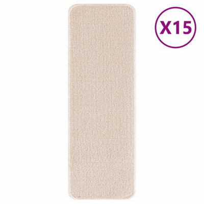 Berkfield Elegant Stair Mats With Latex Backing Cream 25X60 Cm - image 1