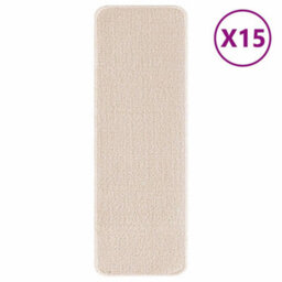 Berkfield Elegant Stair Mats With Latex Backing Cream 25X60 Cm - thumbnail 1