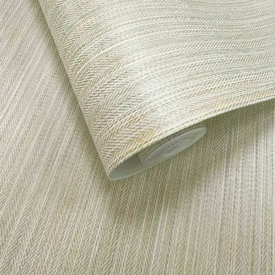 Holden Décor Kilim Duck Egg Metallic Stripe Pvc-Free Textured Wallpaper - image 1