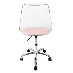 Fusion Living Soho Clear Plastic Dining Chair With Swivel Base Dusty Pink - thumbnail 4