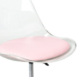 Fusion Living Soho Clear Plastic Dining Chair With Swivel Base Dusty Pink - thumbnail 5