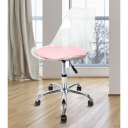Fusion Living Soho Clear Plastic Dining Chair With Swivel Base Dusty Pink - thumbnail 6