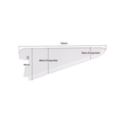 Afit White Twin Slot Brackets 120mm - Pack Of 2 - 32mm Twin Slot Adjustable Wall Shelving - thumbnail 3