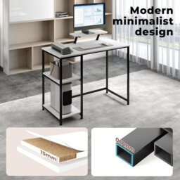 Levede Computer Desk Home Office Table With Storage Shelves Monitor Stand - thumbnail 8