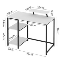 Levede Computer Desk Home Office Table With Storage Shelves Monitor Stand - thumbnail 4