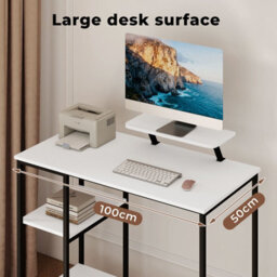 Levede Computer Desk Home Office Table With Storage Shelves Monitor Stand - thumbnail 7