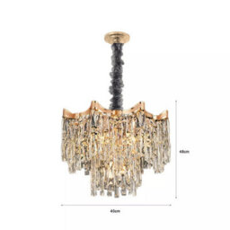 Ledsone Crystal Chandeliers Modern Contemporary Ceiling Lamp Lights Fixtures For Decor Light Fittings 40Cm - thumbnail 6