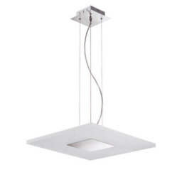 Luminosa Lighting Luminosa Notte Pendant 28W Led Square 3000K, 1700Lm, Polished Chrome/frosted Acrylic