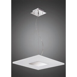 Luminosa Lighting Luminosa Notte Pendant 28W Led Square 3000K, 1700Lm, Polished Chrome/frosted Acrylic - thumbnail 2