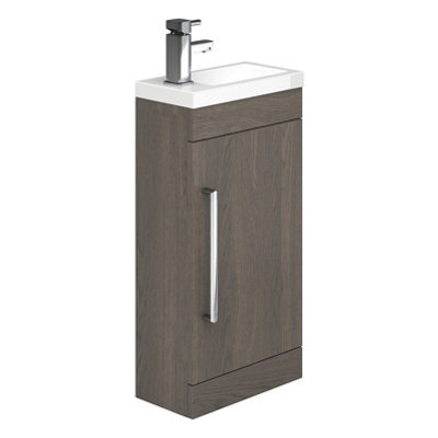 Plum&clay Novela Dark Wood Floorstanding Cloakroom Vanity Unit (W)400mm - image 1