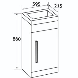 Plum&clay Novela Dark Wood Floorstanding Cloakroom Vanity Unit With Basin (W)400mm - thumbnail 9